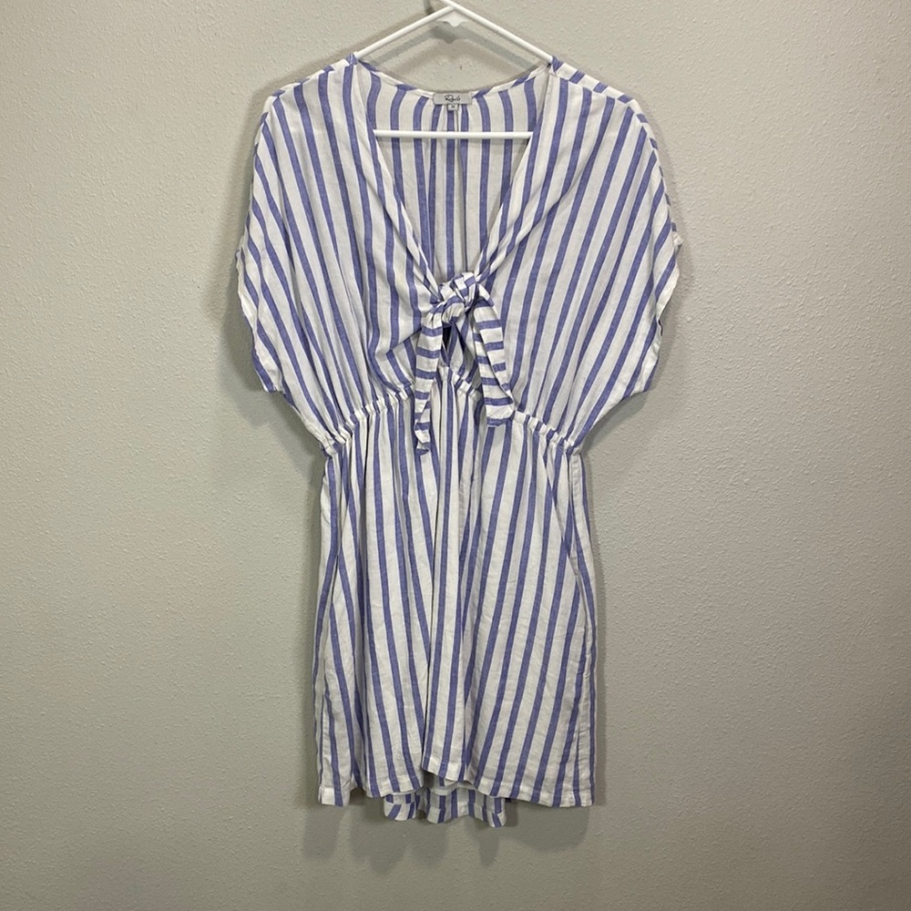 Rails Charlotte grenadines stripes tie print dress beachy boho - Picture 2 of 13